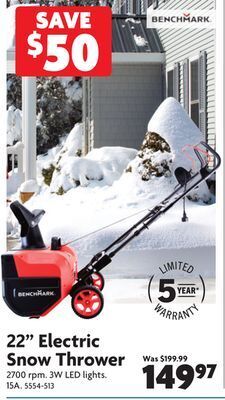 Home Hardware 22" electric snow thrower offer