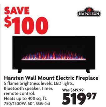 Home Hardware Harsten wall mount electric fireplace offer