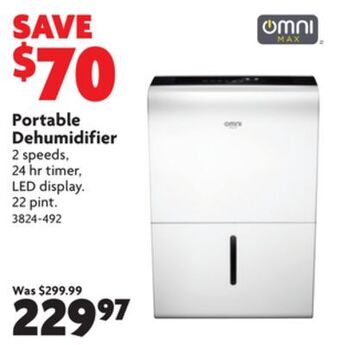 Home Hardware Portable dehumidifier offer