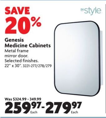 Home Hardware Genesis medicine cabinets offer