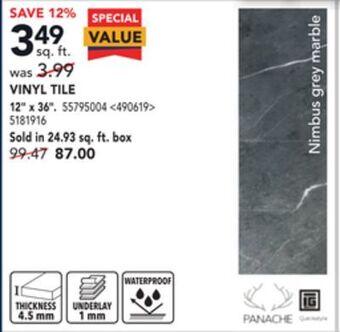 RONA Vinyl tile 12" x 36" offer