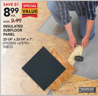RONA Barricade insulated subfloor panel 23-1/4" x 23-1/4" x 1" offer