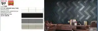 RONA Mono serra 4" x 12" ceramic wall tiles offer