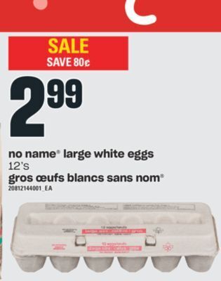 Valu-mart Gros œufs blancs sans nom, 12's offer