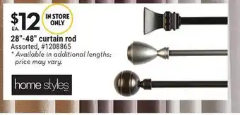 Giant Tiger Home styles 28"‐48" curtain rod offer