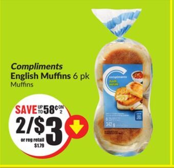 FreshCo Compliments english muffins 6 pk offer