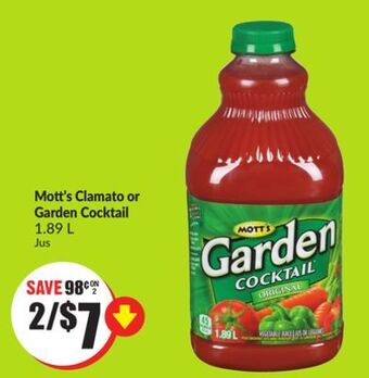 FreshCo Mott's clamato or garden cocktail 1.89 l offer