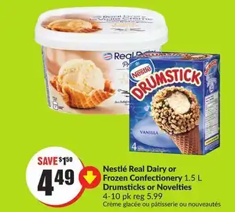 FreshCo Nestle real dairy or frozen confectionery 1.5 l drumsticks or novelties 4-10 pk offer