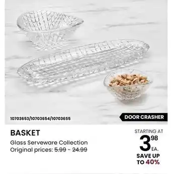 Stokes Basket glass serveware collection offer