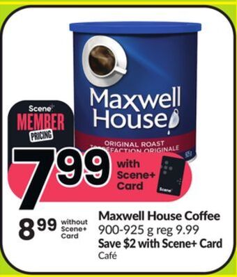 FreshCo Maxwell house coffee 900-925 g offer