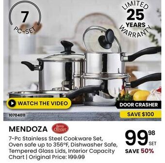 Stokes Mendoza 7-pc stainless steel cookware set offer