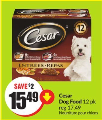 FreshCo Cesar dog food 12 pk offer