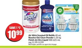 FreshCo Air wick scented oil refills 40 ml resolve oxi clean powder 1.35 kg finish jet-dry liquid 500-621 ml offer