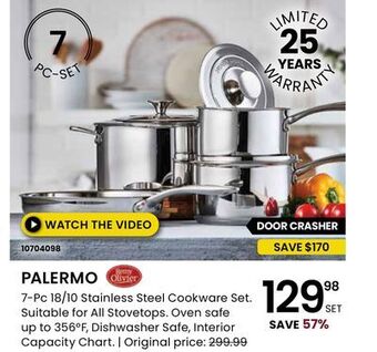 Stokes Palermo 7-pc 18/10 stainless steel cookware set offer