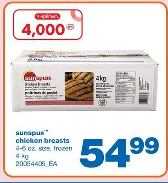 Wholesale Club Sunspun™ chicken breasts, 4-6 oz. 4 kg offer