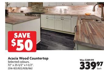 Home Hardware Acacia wood countertop offer