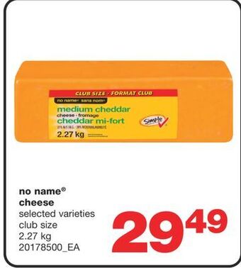 Wholesale Club No name® cheese, 2.27 kg offer