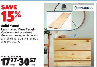 Home Hardware Solid wood laminated pine panels offer