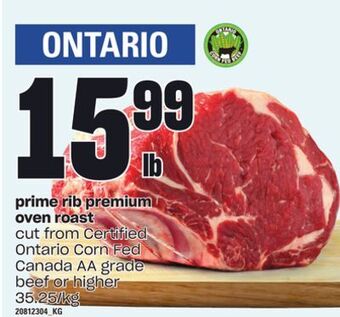 Zehrs Markets Prime rib premium oven roast offer