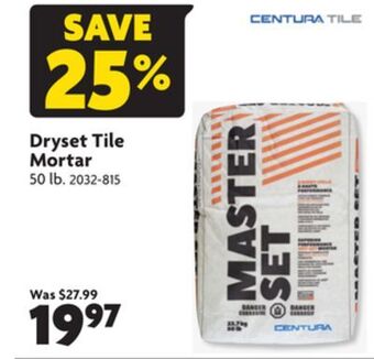 Home Hardware Dryset tile mortar offer