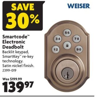 Home Hardware Smartcode™ electronic deadbolt offer