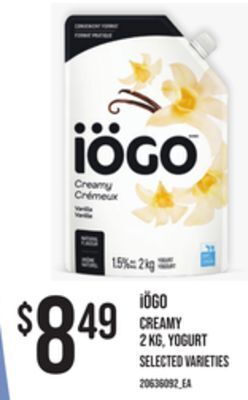 Zehrs Markets Iögo creamy, 2 kg, yogurt offer