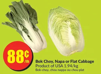 FreshCo Bok choy, napa or flat cabbage offer