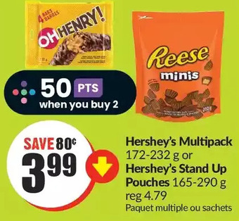 FreshCo Hershey's multipack or hershey's stand up pouches offer