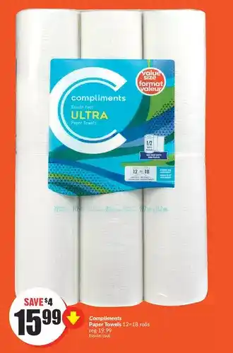 FreshCo Compliments paper towels offer