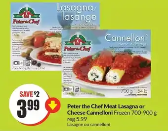 FreshCo Peter the chef meat lasagna or cheese cannelloni offer