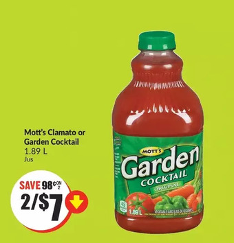 FreshCo Mott's clamato or garden cocktail offer