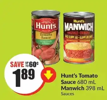FreshCo Hunt's tomato sauce | manwich sauces offer