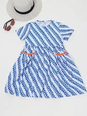 SheIn Girls allover letter graphic babydoll dress offer