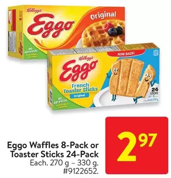 Walmart Eggo waffles 8-pack or toaster sticks 24-pack offer
