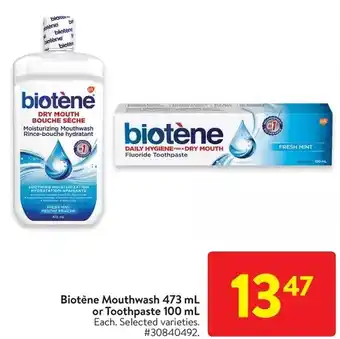 Walmart Biotène mouthwash or toothpaste offer