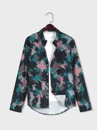 SheIn Romwe guys allover print shirt without tee offer