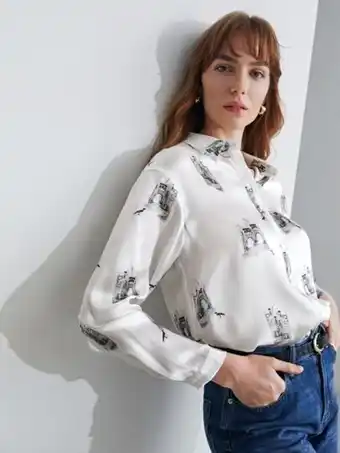SheIn Motf x dina brodsky 100% silk printed shirt offer