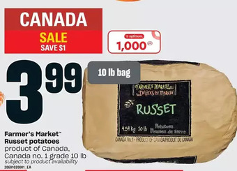 Loblaws Farmer's market russet potatoes offer