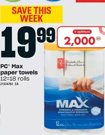 Zehrs Markets Pc max paper towels offer