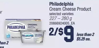 Loblaws Philadelphia cream cheese product offer