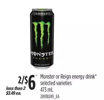Independent Grocer Monster or reign energy drink offer