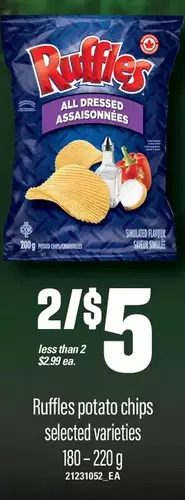 Loblaws Ruffles potato chips offer