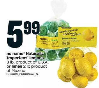 Loblaws No name naturally imperfect lemons or limes offer