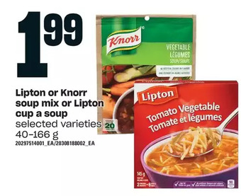 Loblaws Lipton or knorr soup mix or lipton cup a soup offer