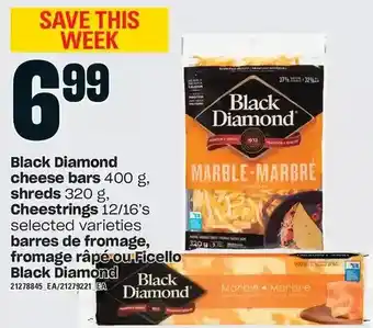 Independent Grocer Black diamond cheese bars, spreads, cheestrings offer