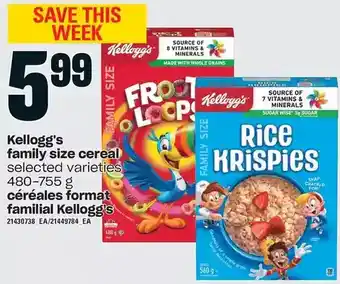 Independent Grocer Kellogg's family size cereal offer