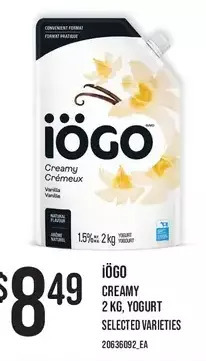 Independent Grocer Iogo creamy yogurt offer