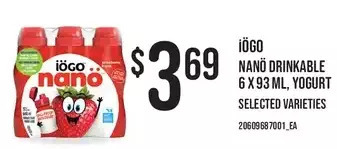Zehrs Markets Iogo nano drinkable, yogurt offer