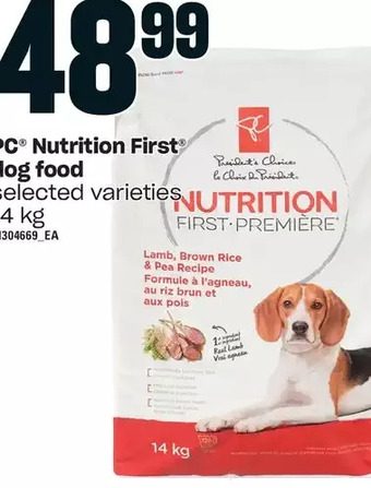 Zehrs Markets Pc nutrition first dog food offer