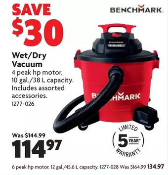 Home Hardware Wet/dry vacuum: 4 hp | 6 hp offer